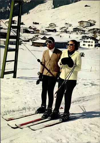 Ak Prinzessin Beatrix der Niederlande, Urlaub Lech 1969, Skilift