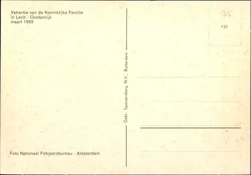 Ak Prinzessin Beatrix der Niederlande, Urlaub Lech 1969, Skilift