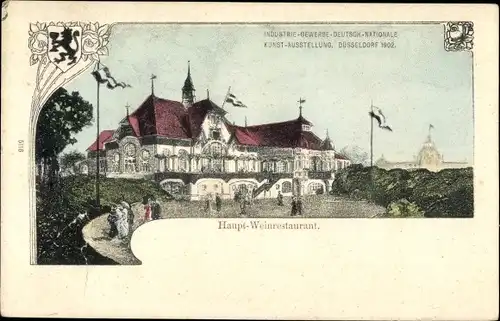 Ak Düsseldorf, Gewerbe und Industrie Ausstellung 1902, Haupt Weinrestaurant