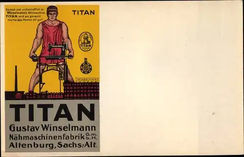 Litho Altenburg in Thüringen, Titan, Gustav Winselmann, Nähmaschinenfabrik