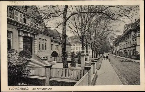 Ak Ludwigsburg in Württemberg, Alleenstraße, Stadtbad