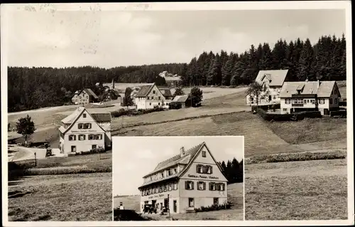 Ak Kniebis Freudenstadt im Nordschwarzwald, Gasthaus und Pension zum Waldhorn, Ortsansicht