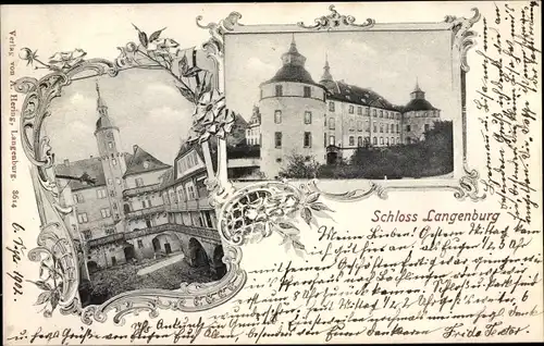 Ak Langenburg in Württemberg, Schloss Langenburg, Schlosshof