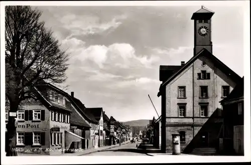 Ak Nürtingen am Neckar, Kirchheimerstraße, Gasthaus Post, Litfaßsäule