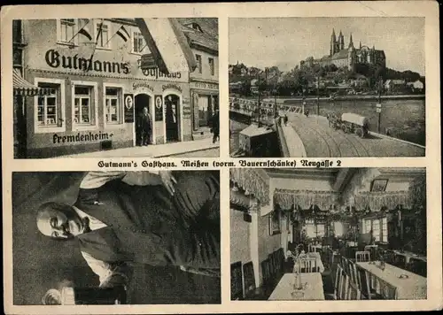 Ak Meißen an der Elbe, Gutmanns Gasthaus, Bauernschänke, Neugasse 2, Innenansicht