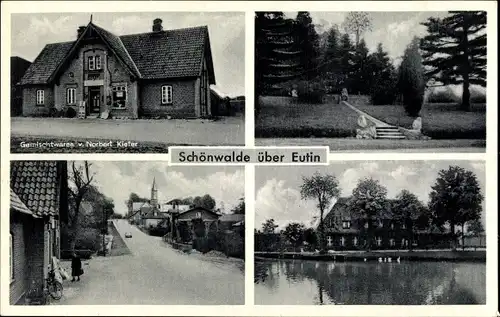 Ak Schönwalde am Bungsberg in Ostholstein, Geschäftshaus Norbert Kiefer, Ortsansichten