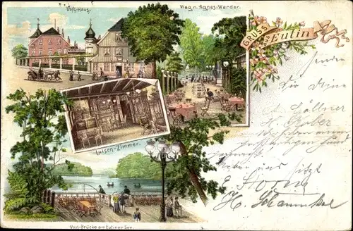 Litho Eutin in Ostholstein, Vosshaus, Luisenzimmer, Vossbrücke, Cafehaus, Weg nach Agneswerder