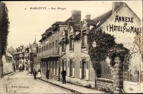 Ak Marlotte Seine et Marne, Rue Mürger, Hotel Paul Mallet