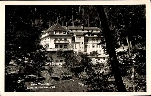 Foto Ak Lierbach Oppenau im Schwarzwald, Haus Wasserfall