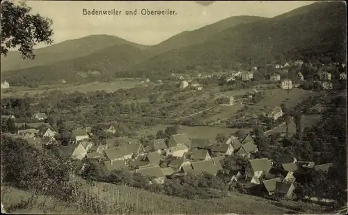 Ak Badenweiler und Oberweiler im Schwarzwalde, Gesamtansicht