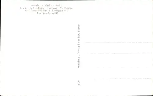 Ak Rüdesheim am Rhein, Forsthaus Waldschänke