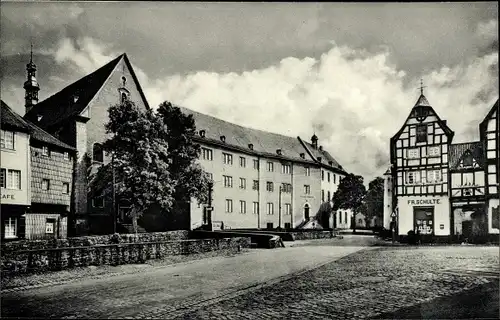 Ak Bad Münstereifel in Nordrhein Westfalen, Jesuitenkirche und Staatl. Gymnasium