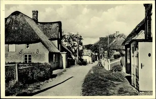 Ak Insel Amrum in Nordfriesland, Partie in der Dorfstraße