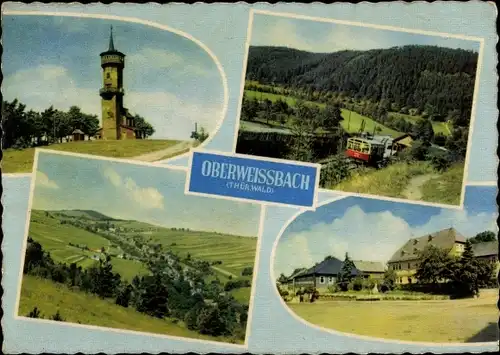 Ak Oberweißbach im Weißbachtal Thüringen, Bahn, Panorama, Aussichtsturm