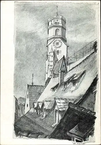 Künstler Ak Barrex, G., Stuttgart am Neckar, Stiftskirche