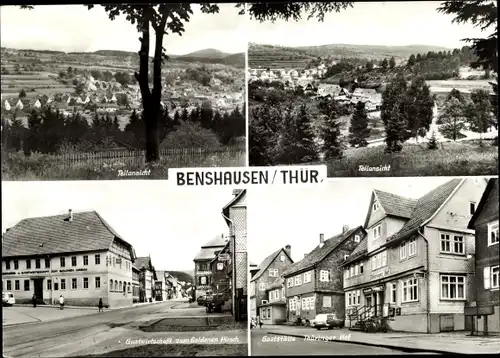 Ak Benshausen in Thüringen, Gastwirtschaft zum Goldenen Hirsch, Thüringer Hof, Teilansicht