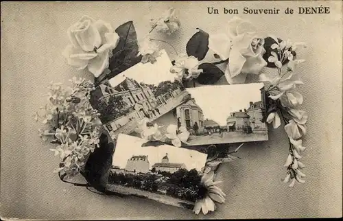 Passepartout Ak Denée Maine et Loire, Ortsansichten