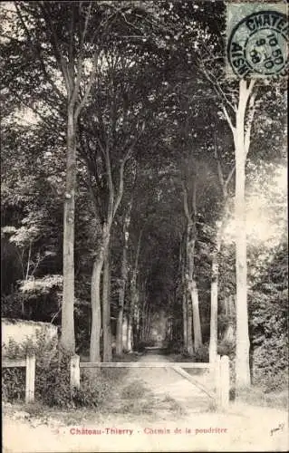 Ak Château Thierry Aisne, Chemin de la poudriere