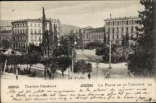 Ak Athen Griechenland, La Place de la Concorde