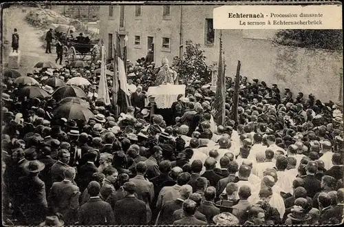 Ak Echternacherbrück Echternach Luxemburg, Procession dansante, sermon