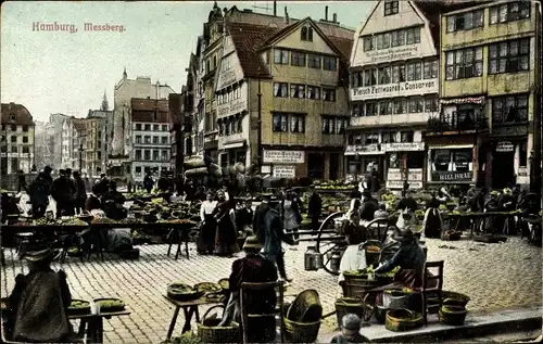 Ak Hamburg Altstadt, Messberg, Marktleben
