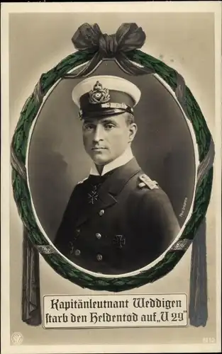 Passepartout Ak Otto Weddigen, Marineoffizier, Kapitänleutnant, U 29