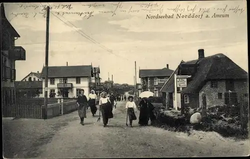 Ak Norddorf auf Amrum Nordfriesland, Straßenpartie im Ort