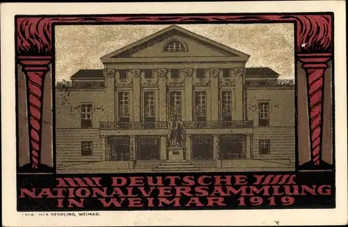 Steindruck Ak Weimar in Thüringen, Deutsche Nationalversammlung 1919