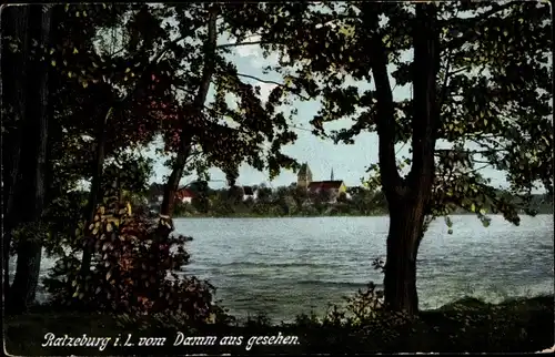 Ak Ratzeburg im Herzogtum Lauenburg, Blick vom Damm aus