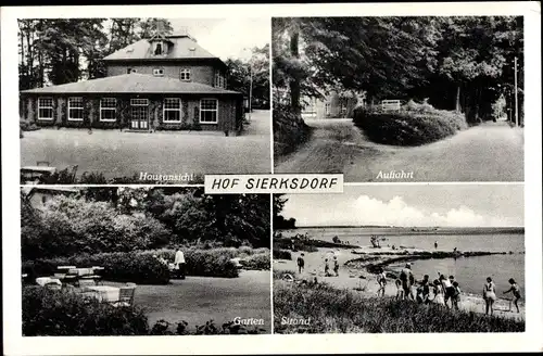 Ak Sierksdorf in Holstein, Hof Sierksdorf, Strand, Garten