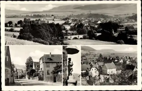 Ak Untermaßfeld in Thüringen, Panorama, Straßenpartie, Teilansicht