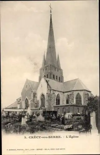 Ak Crécy sur Serre Aisne, L'Eglise