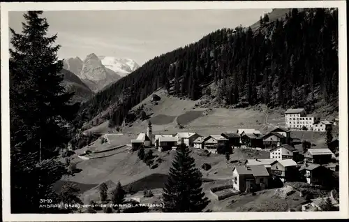 Ak Dolomiten Südtirol, Burg Andraz, Gesamtansicht des Ortes