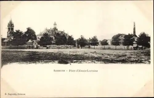 Ak Soissons Aisne, Place d'Alsace Lorraine