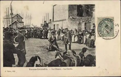 Ak Soissons Aisne, La Chasse, La Curee