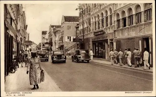 Ak Willemstad Curaçao Niederländische Antillen Karibik, Breedestraat, Punda, Autos