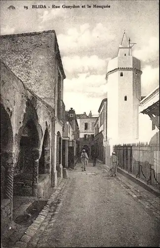 Ak Blida Algerien, Rue Gueydon, La Mosquee