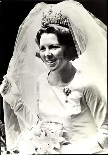 Ak Prinzessin Beatrix der Niederlande im Hochzeitskleid, 1966