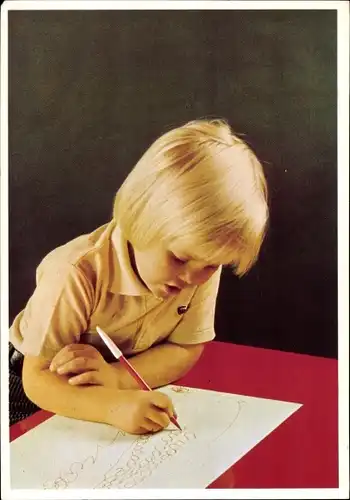 Ak Prinz Willem Alexander der Niederlande beim Malen, Kinderportrait