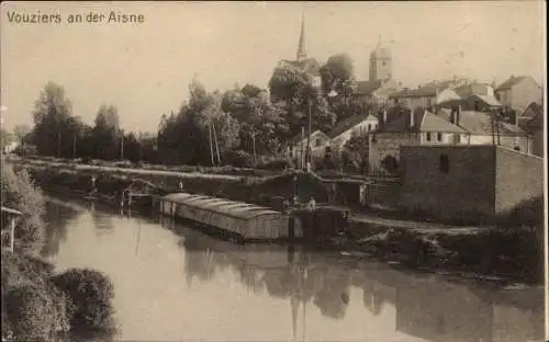 Ak Vouziers Ardennes, Partie an der Aisne