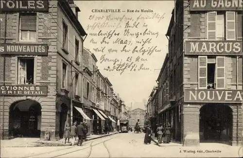 Ak Charleville Marne, Rue du Moulin