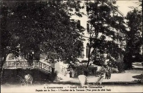 Ak Concarneau Finistère, Grand Hotel de Cornouailles, Facade sur le Parc