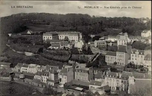 Ak Morlaix Finistère, Vue Generale, prise du Chateau