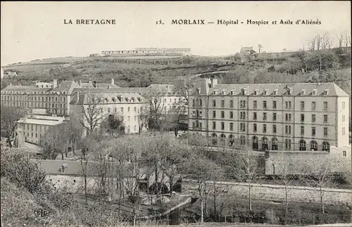 Ak Morlaix Finistère, Hopital, Hospice et Asile d'Alienes