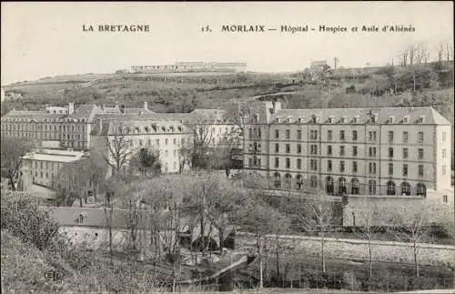 Ak Morlaix Finistère, Hopital, Hospice et Asile d'Alienes