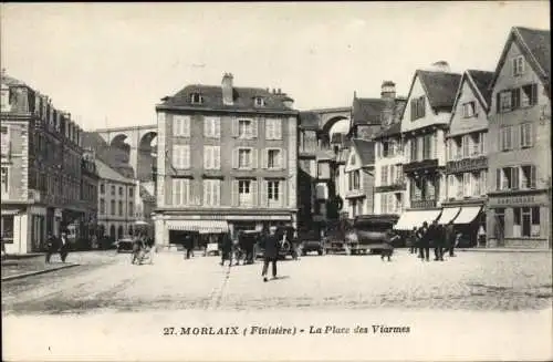 Ak Morlaix Finistère, La Place des Viarmes