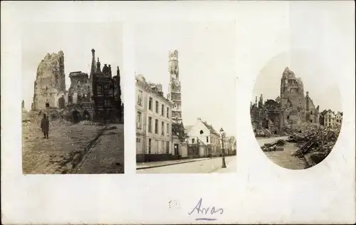 Foto Ak Arras Pas de Calais, Stadtansichten, Kriegszerstörungen 1. WK