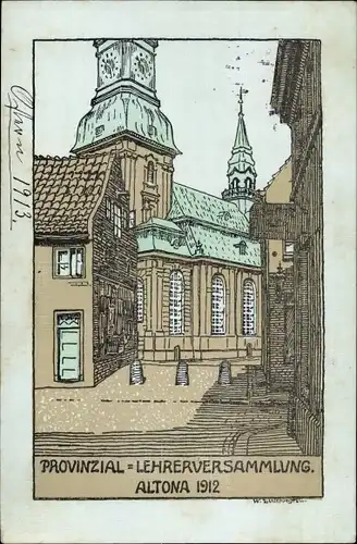 Künstler Ak Hamburg Altona, Provinzial Lehrerversammlung, 1912