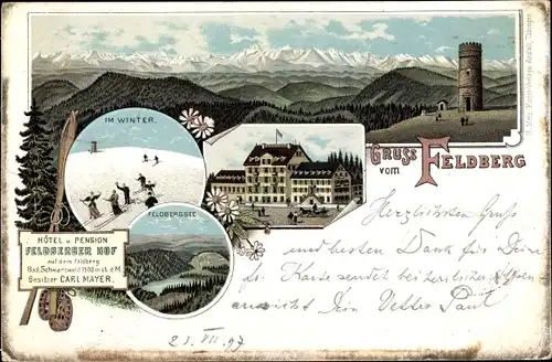 Litho Feldberg im Schwarzwald, Hotel Feldberger Hof