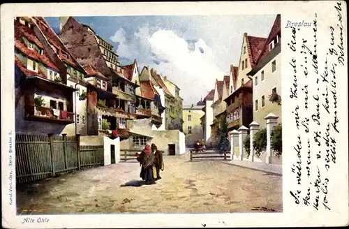 Künstler Ak Wrocław Breslau Schlesien, Alte Ohle